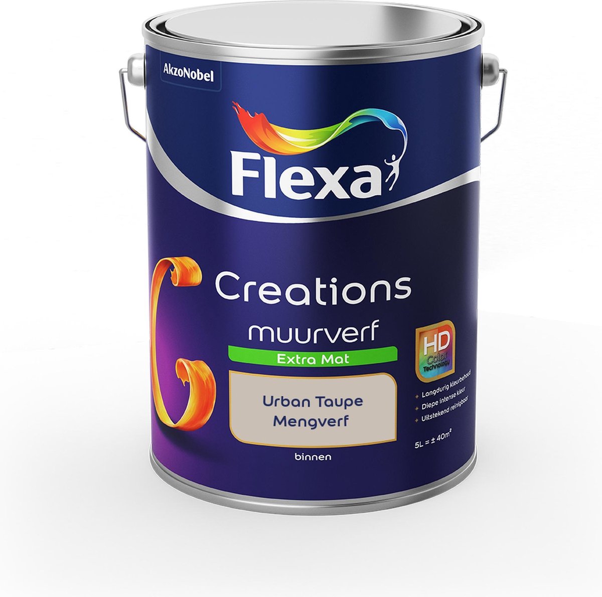 Flexa Creations Muurverf Extra Mat - Urban Taupe - Mengkleuren Collectie - 5 Liter