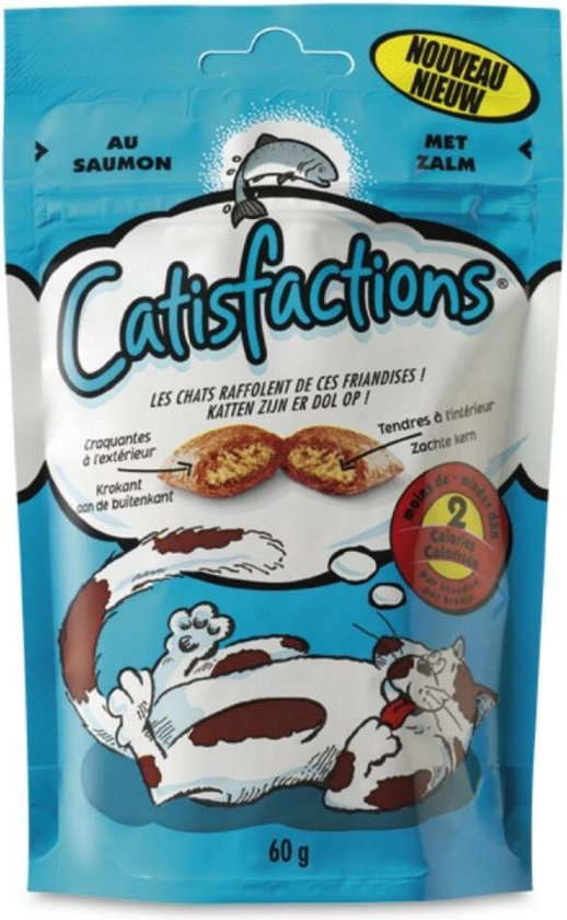 Catisfactions Kattensnoepjes - Zalm - Kattensnack - 60 g - 1 zakje