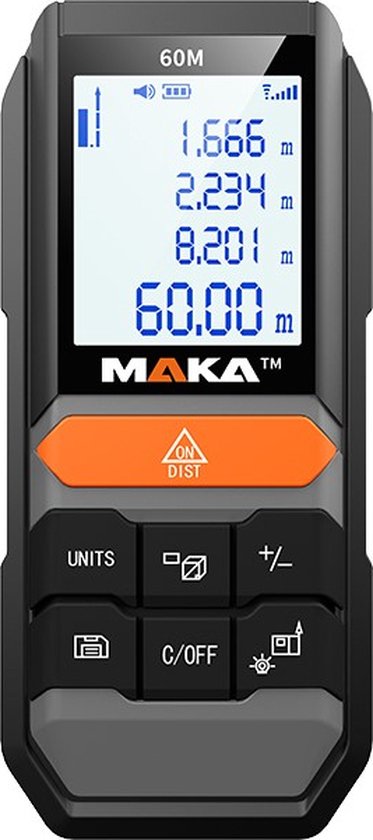 MAKA Digitale Laser Afstandsmeter 60 m review
