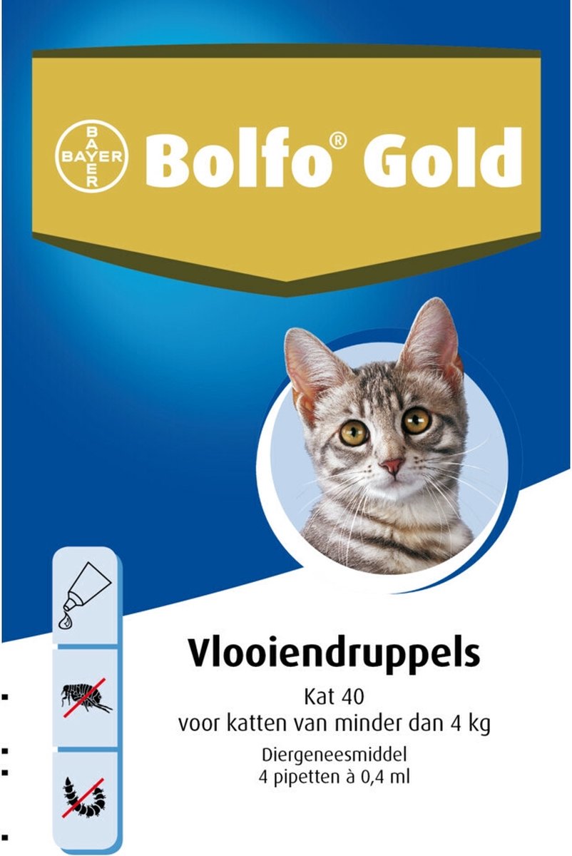 Bolfo Gold 40 Anti vlooienmiddel - Kat - 0 Tot 4 kg